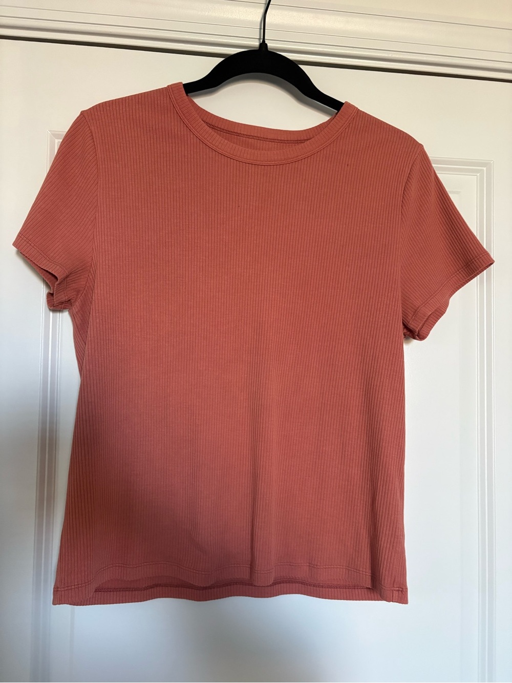 Women's Ribbed Short-Sleeve Tee - Rust Orange